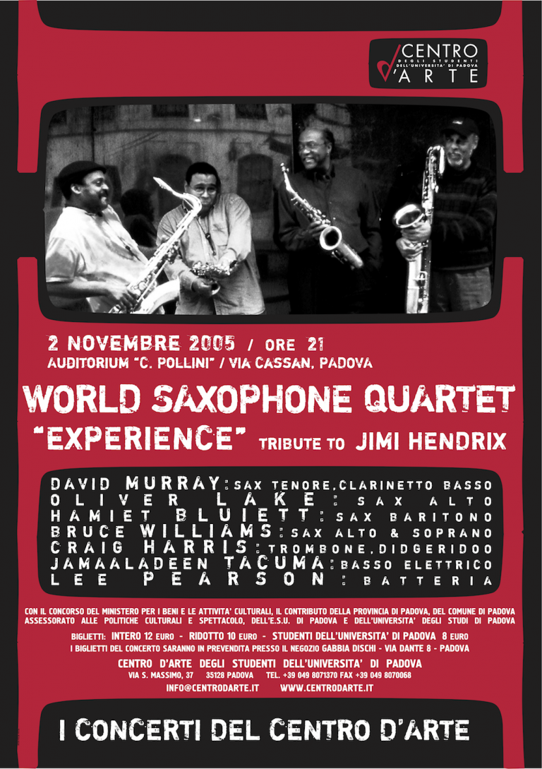 World Saxophone Quartet • Centro d'Arte dell'Università di Padova
